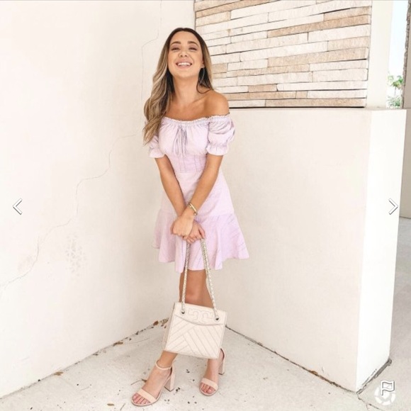 Off Shoulder Eyelet Dress - Picture 2 of 6